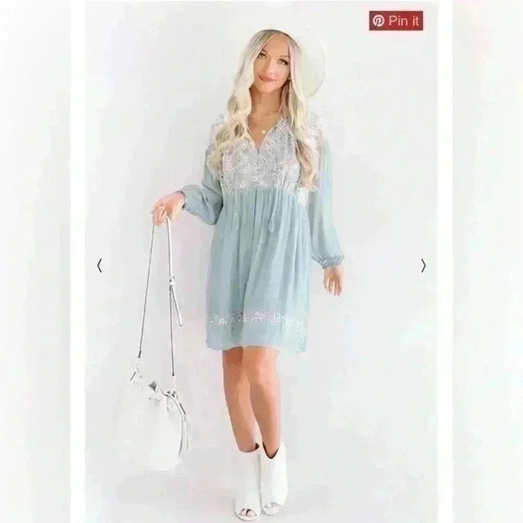 WOMENS LONG SLEEVE GONDOLA GORGEOUS BABYDOLL TUNIC DRESS SIZE SMALL - Picture 3 of 9